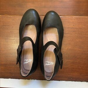 Dansko black Mary Janes with 2.25 inch heel.